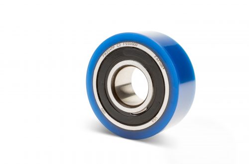 Polyurethane covered bearings