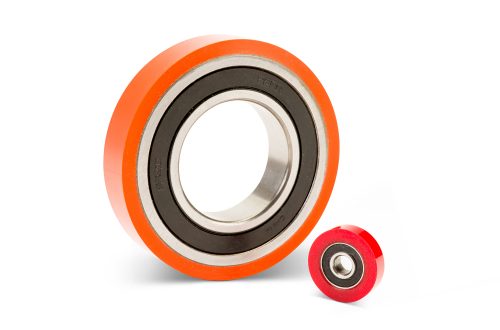 Polyurethane covered bearings