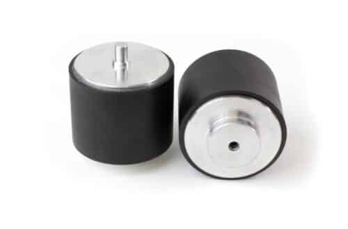 Mailroom Equipment Roller and Drive Wheel with durable overmolded rubber coating